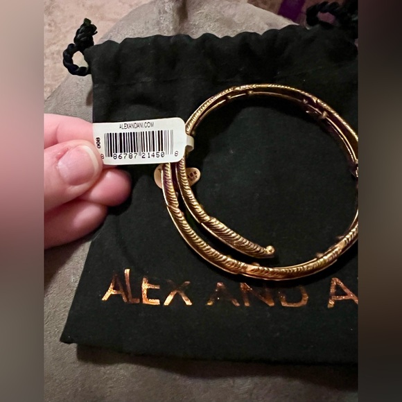 Alex and Ani Rose Gold Feather Bangle Bracelet - Picture 3 of 10
